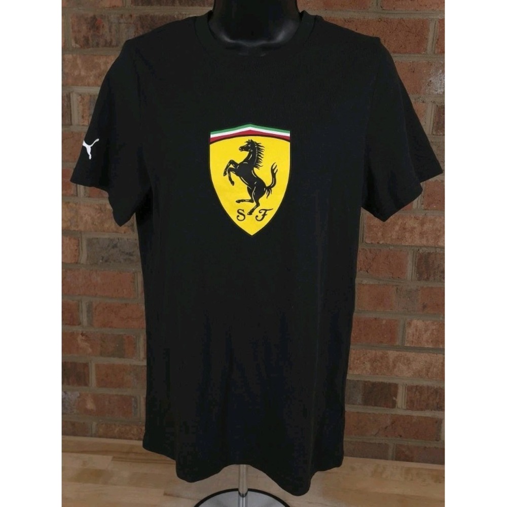 Scuderia Ferrari Puma Kids Youth Size XL 15-16 Yrs Shield Tshirt Black